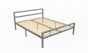 Кровать Наргиз Металл, 140х190 мм, Серый муар, Серый муар